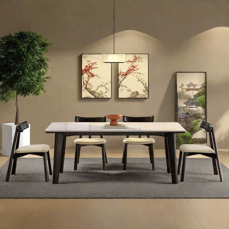 Table et chaise de salle à manger moderne et haut de gamme, H 29,5 po x L 70,8 po x l 35,4 po
