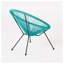 Set of 2 Teal PE Rattan Outdoor Chairs with Iron Frame