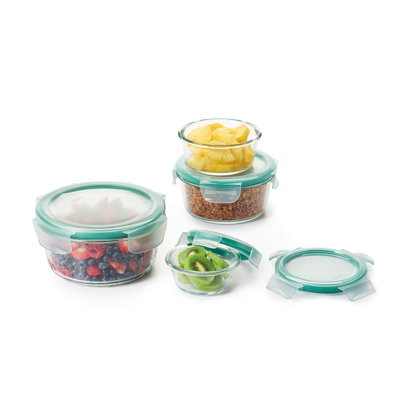Good Grips SNAP Glass Round 8 Piece Container Food Storage Set