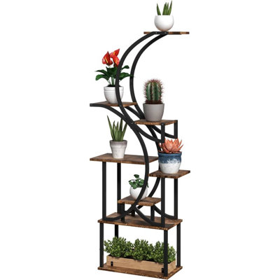 61.6" Tall Indoor Plant Stand, 8 Tier Metal S-shaped Plant Shelf, Corner Plant Rack For Multiple Plants,for Home & Office by Latitude Run