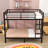 Full XL Over Full XL Metal Bunk Bed With Guardrails And Ladder-146231324-146231326