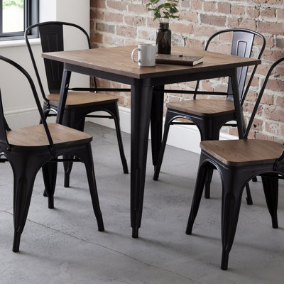 Lelystad Elm Square Wood Top Dining Table