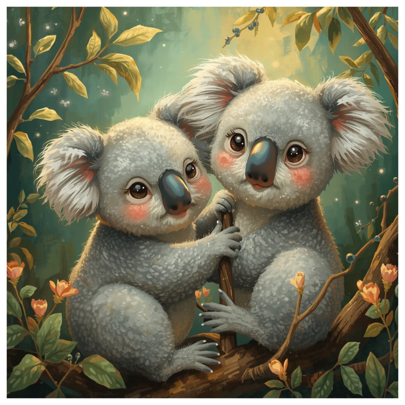 Paire de coussins mignons Koala, 18 x 18 pouces