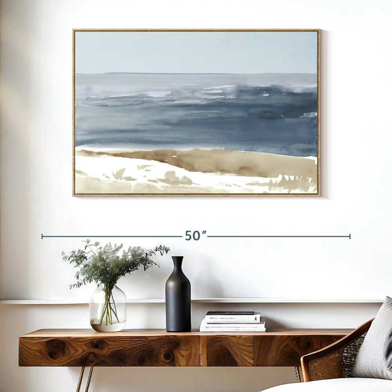 Douces côtes I, Cadre flottant en bois naturel, 40 po x 27 po