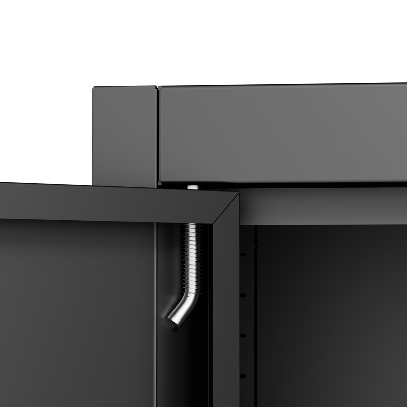 72"h Metal Garage Storage Cabinet, Black Tool Steel Locking Cabinet With Doors And 4 Shelves, Tall Cabinets For Garage Storage Systems Lockable File Cabinet For Home Office, Classroom/pantry