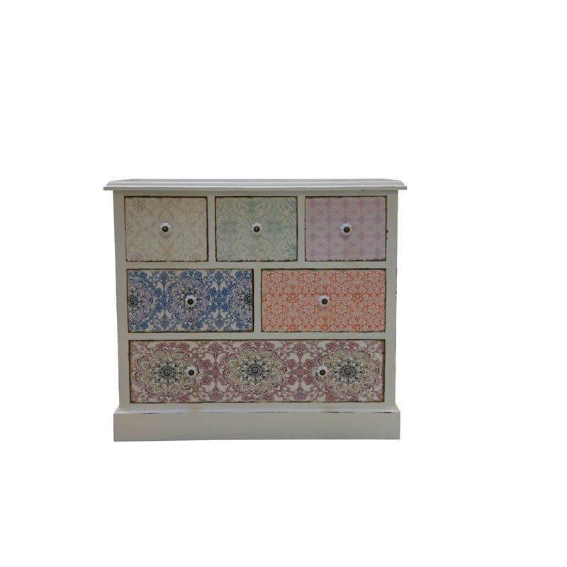 Paisley 6 Drawer 81cm W Solid Wood Chest of Drawers, With FSC