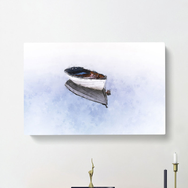 Reflection Of A Boat - Wrapped Canvas, 60cm H x 91cm W x 3cm D