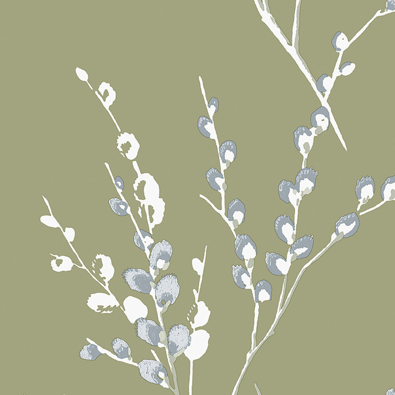 Laura Ashley Pussy Willow Moss Green Removable Wallpaper