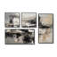 Gris intérieur noir de mondes de marbre II - Décoration murale géométrique abstraite 4 pièces-676818465-676818464
