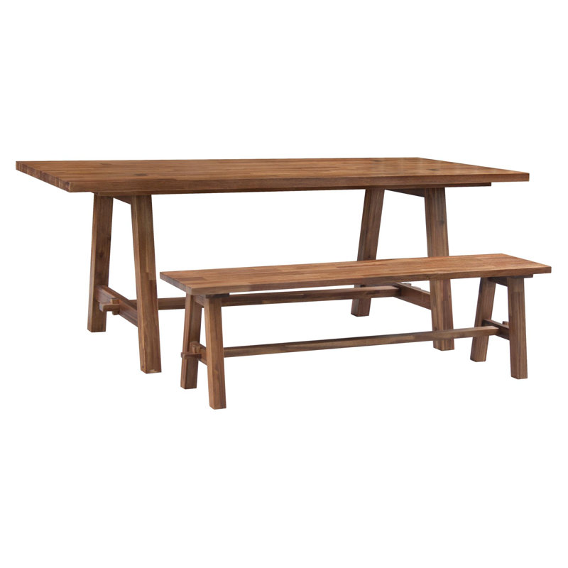 Naugatuck Wood Bench, Brown