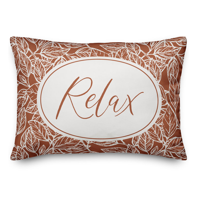 Relax Leaf Outdoor Rectangular Pillow Cover and Insert, Orange