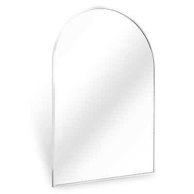 Arched Silver 20X30 Inch Wall Mirror For Bathroom Glamour, 4Mm Hd Glass, - Rust Frame, Installation Manual Inches, Shatterproof