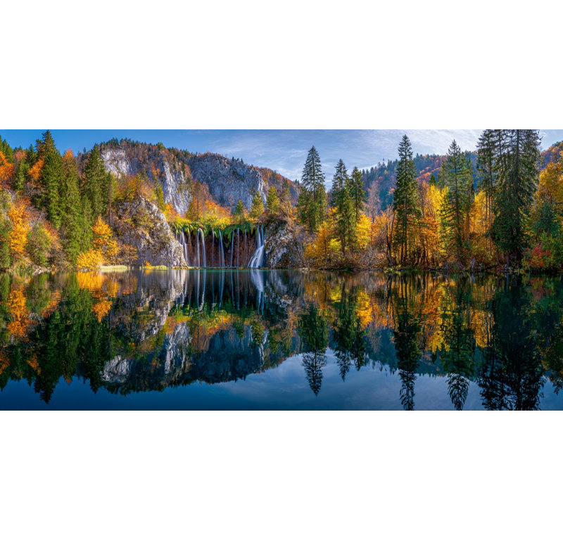 Automne, cascade d'automne, art mural sur toile, H 20 po x l 40 po x P 1,5 po