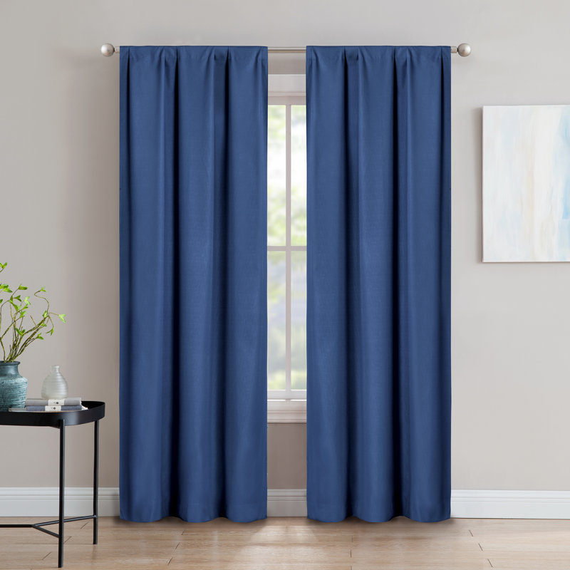 Morelock Blackout Curtain Pair, Denim