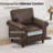 39.4" Wide Rolled Accent Chair Faux Leather Armchair-1275439936