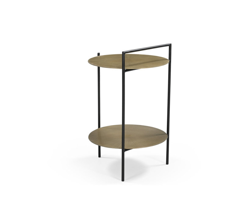 Table de bout ronde en fer 22 po avec tablette