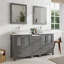  Ensemble de meuble-lavabo double 60 "avec miroir 60"-23188984
