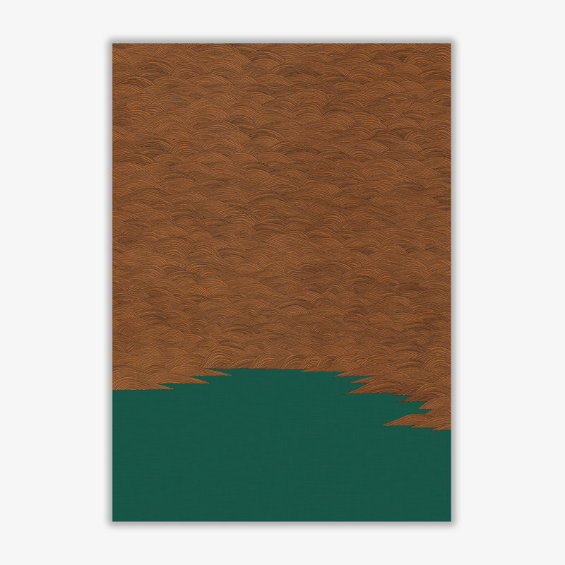 Copper & Green Landscape - Print, Wrapped Canvas, 29.7cm H x 21cm W x 4cm D