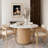 Hughie Round Marble Top Solid Wood Base Dining Table