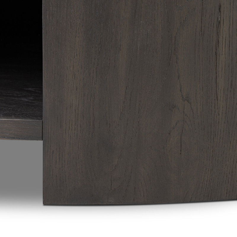 Farrow Solid Wood Coffee Table, Smoked Black