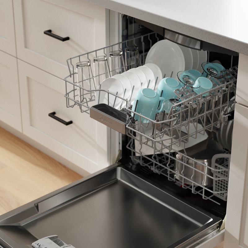 800 Series 24" Top Control Built-In Dishwasher with Stainless Steel Tub and Flexible 3Rd Rack, White