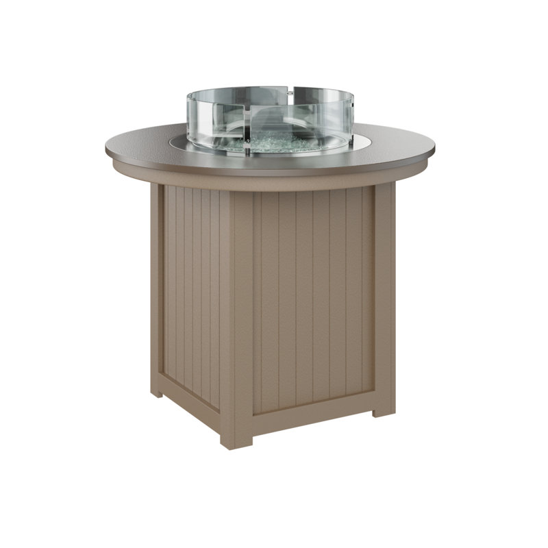 Berlin Gardens Donoma 44″ Round Counter Height Fire Pit Table, 37" H x 44" W x 44" D