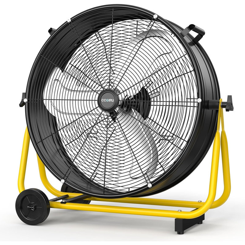 24" High Velocity Industrial Drum Fan,3-Speed Heavy Duty for Warehouse, Workshops, Garage, Factory and Basement - UL Listed