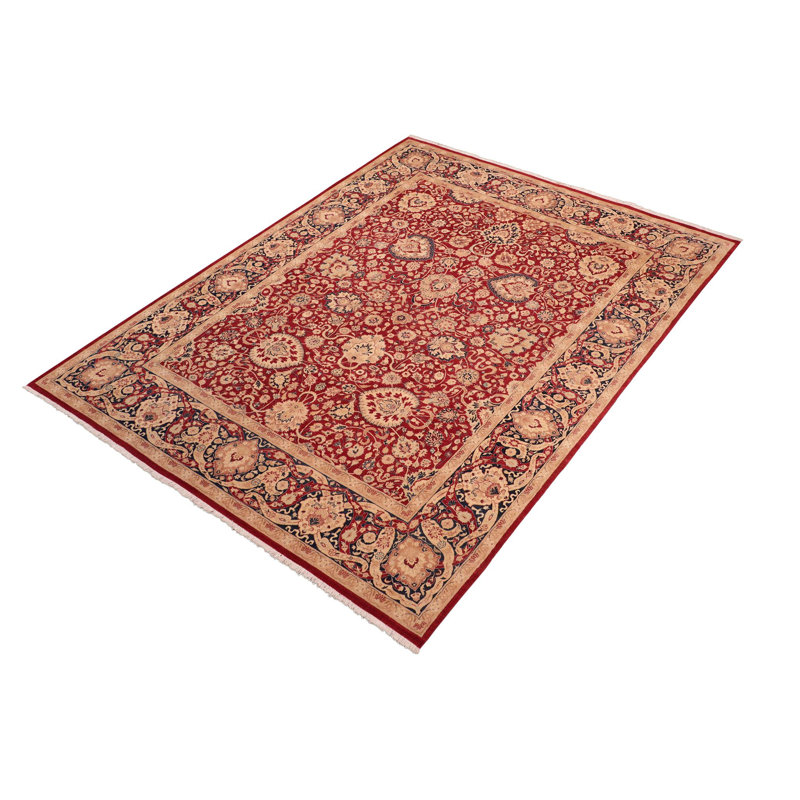 Tapis rouge / bleu en laine Parerna Arletta - 8 pi 0 po x 10 pi 1 po