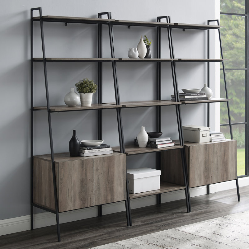 Little Italy Ladder Storage Bookcase, Gray Wash