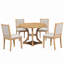 Ensemble de table de salle à manger 5 pièces Retro Table extensible et 4 chaises rembourrées-1906786728-1906786735