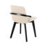 Chaise en bambou noir et similicuir crème-775714502
