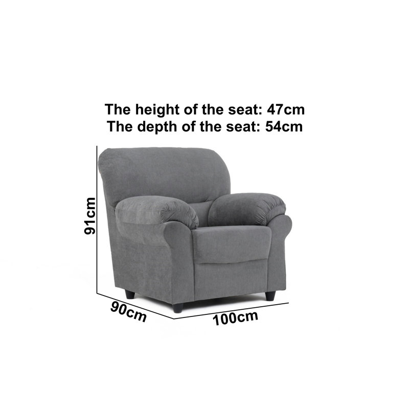 Helgrid Upholstered Armchair with Footstool