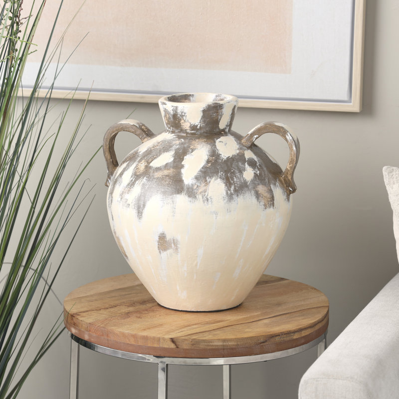 Cole And Grey Ceramic Antique Style Pot Vase With Arched Handles