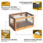 Boîte de rangement pliable, 5 ouvertures latérales empilables avec couvercle, roues, loquets de sécurité, poignées-12971079-12971098