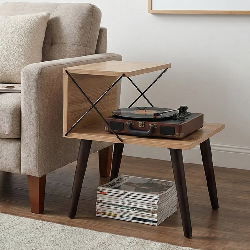 Amorra 19.69'' W Nightstand, Beige/Black