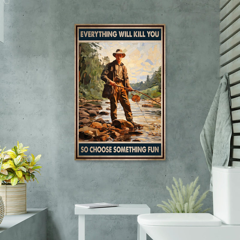 Pêche, choisissez quelque chose d'amusant - impression sur toile tendue, L 11 po x H 14 po