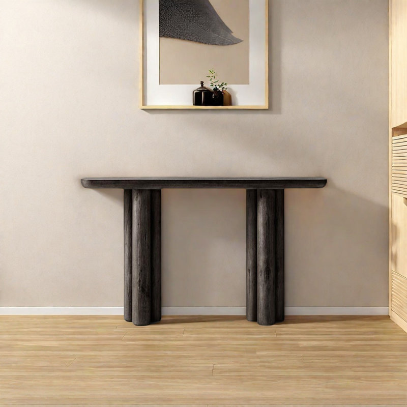 Console de style champêtre, Noir, noir, noir, noir, H 29,92 po x l 48,03 po x P 12,6 po