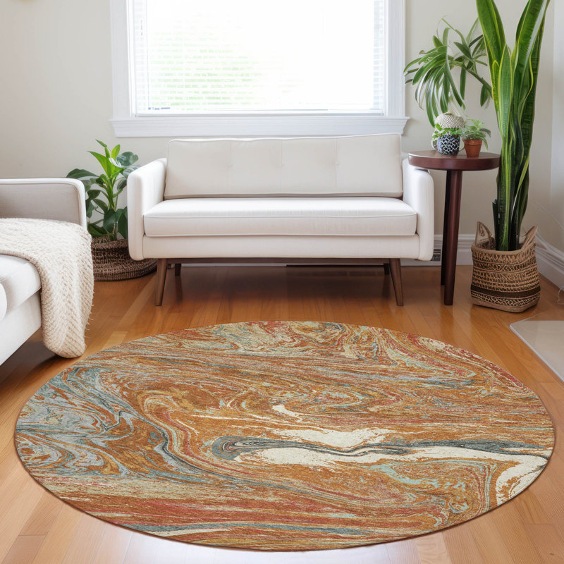  Machine Washable Indoor/Outdoor Chayden ACN1061 Rug, Round 8'