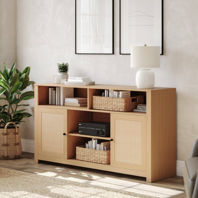 Mid-Century Modern Buffet Sideboard with 2 Soft Close Doors and Adjustable Center Shelf