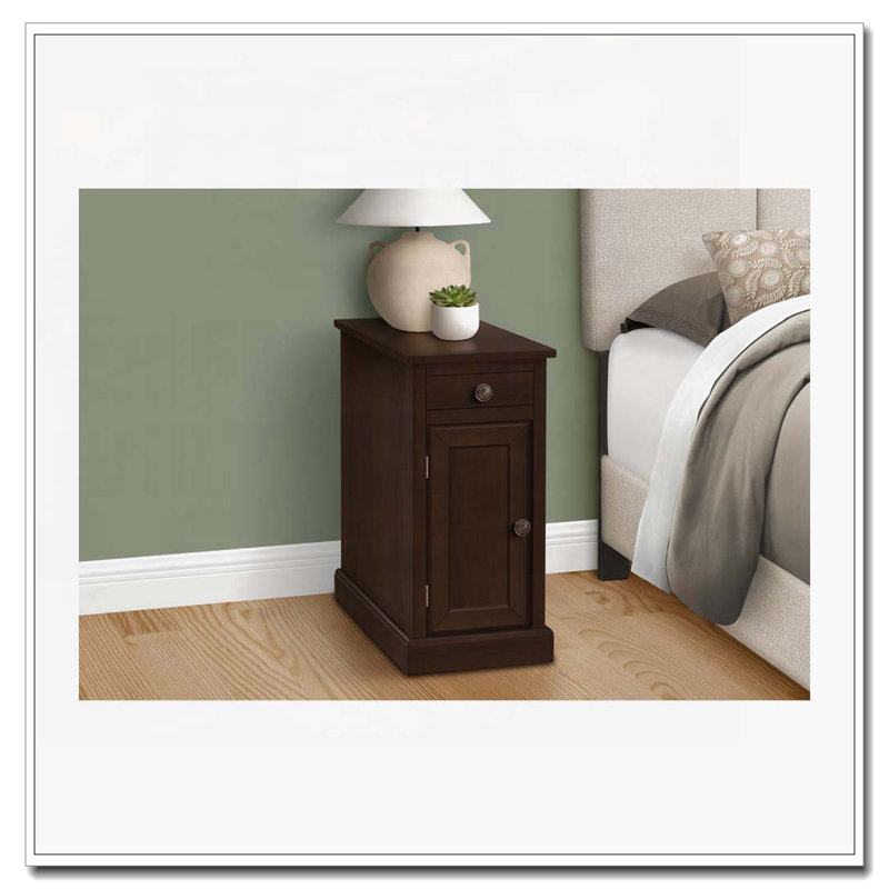 Table d'appoint avec rangement, table de bout, table d'appoint et table de chevet, Espresso