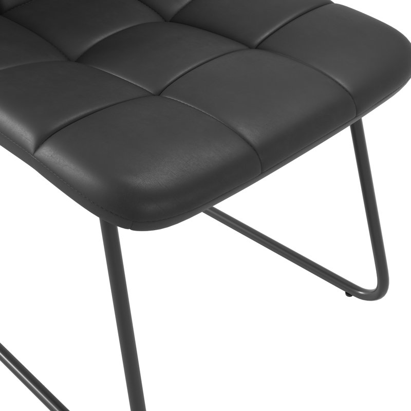 Modern Kitchen Dining Chairs, Upholstered Side Chairs (4 Chairs), Black, 4