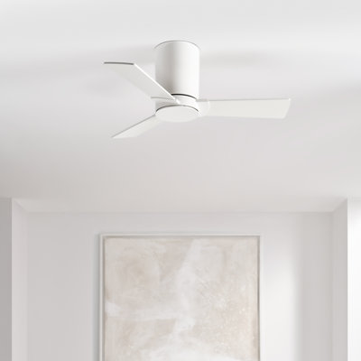  Rozzen 32 Hugger Indoor Ceiling Fan with Matte White blades and Handheld Remote