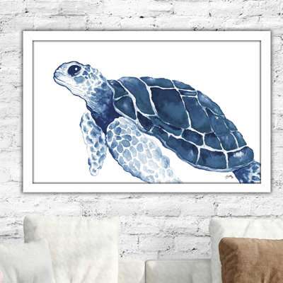 «Turtle in The Blues», reproduction de peinture acrylique