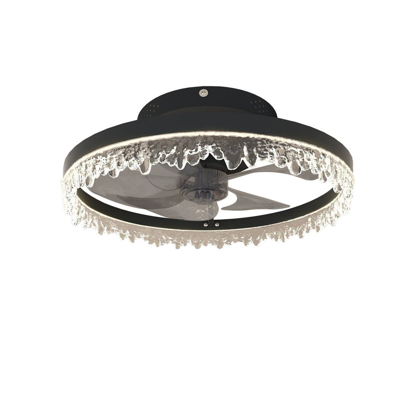 Ventilateur de plafond noir intelligent avec lumière Smart Silent, H 5,1 po x l 15,7 po x P 15,7 po