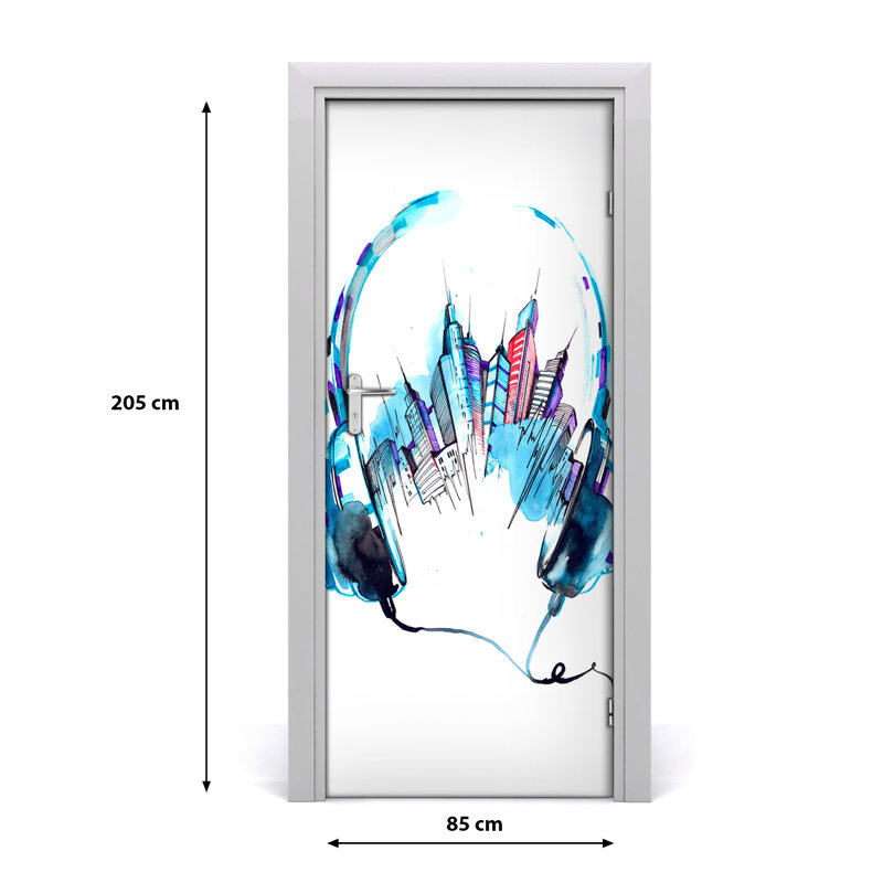 Music City Door Decal, 80.7" H x 33.4" W