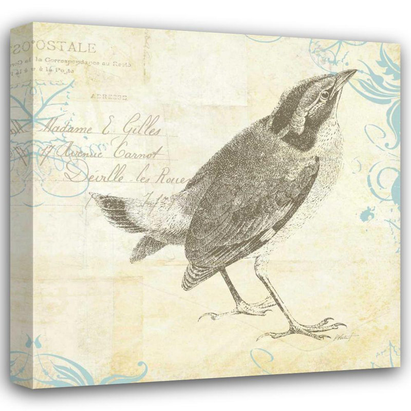«Red Barrel Studio®», art sur toile tendue par Katie Gallery: Engraved Birds I, H 20 po x l 20 po