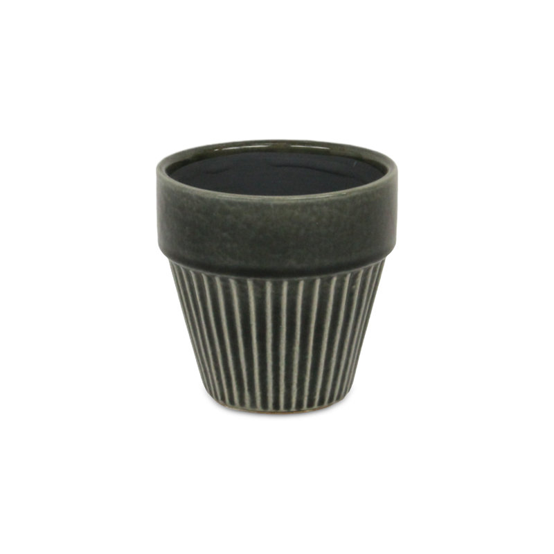 Lutton Handmade Ceramic Pot Planter, Gray, 4.5" H x 4.5" W x 4.5" D
