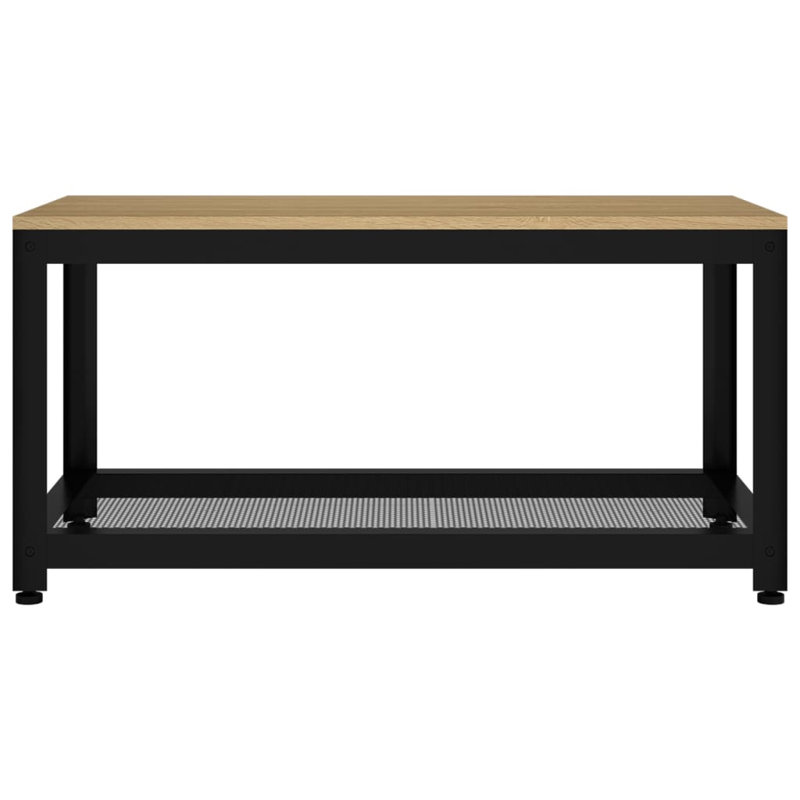 Borough Wharf Coffee Table Grey And Black 90X45x45 Cm MDF And Iron, Light Brown