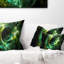 Éclair vert scintillant - coussin imprimé abstrait