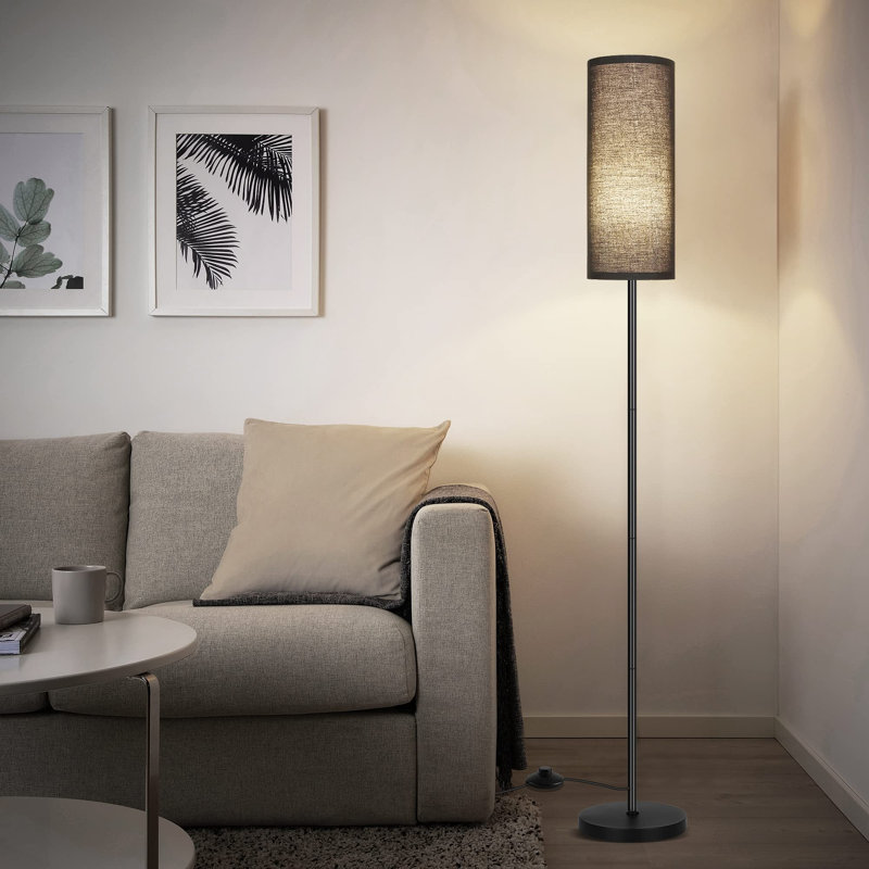 Lampe sur pied minimaliste pour le salon et la chambre à coucher, douille E26, conception peu encombrante, Noir